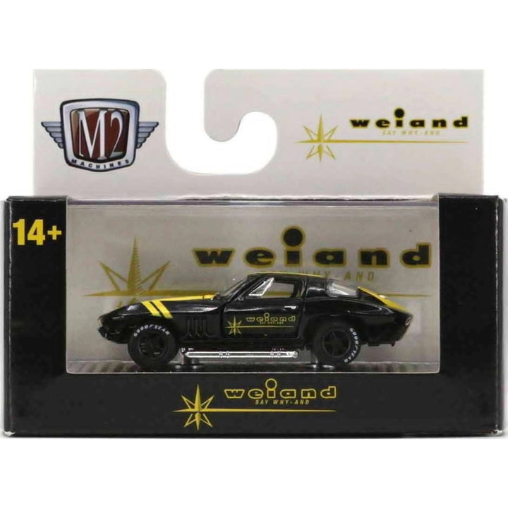 1966 Chevrolet Corvette 427 – Black (Gold Hood Stripes, Gold Rims, Weiand Performance Livery)