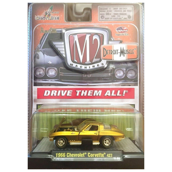 1966 Chevrolet Corvette 427 – Gold (Chrome Rims, Clamshell Blister)