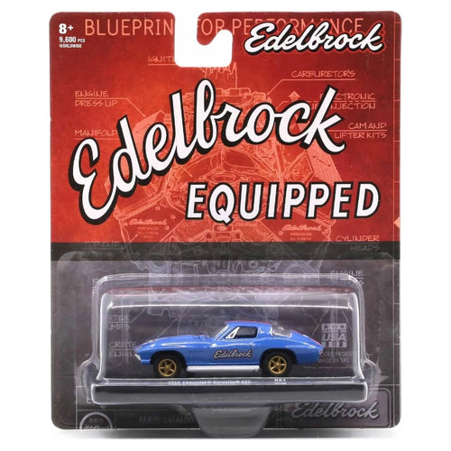 1966 Chevrolet Corvette 427 – Light Blue (Red Hood Stripes, Gold Rims, Edelbrock Livery)