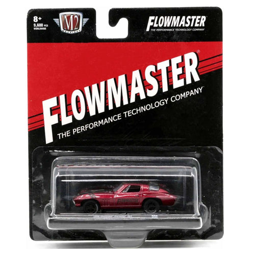 1966 Chevrolet Corvette 427 – Metallic Red (Black Hood Stripes, Black Rims, Flowmaster Livery)