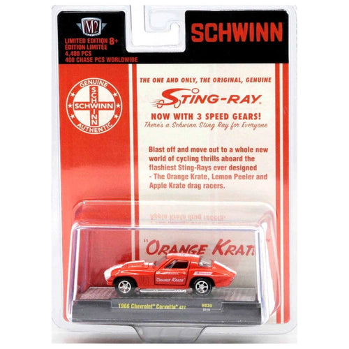 1966 Chevrolet Corvette 427 – Orange/Red (Hood Open, Chrome Rims, Schwinn Krate Livery, Hobby Exclusive)