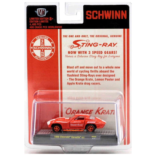 1966 Chevrolet Corvette 427 – Orange/Red (Hood Open, Red Rims, Schwinn Krate Livery, Chase, Hobby Exclusive)