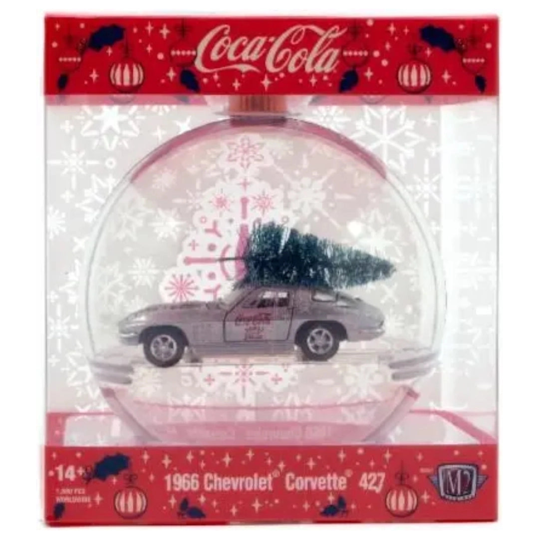 1966 Chevrolet Corvette 427 – White Coca-Cola Livery (Holiday Ornament, AutoZone Exclusive)