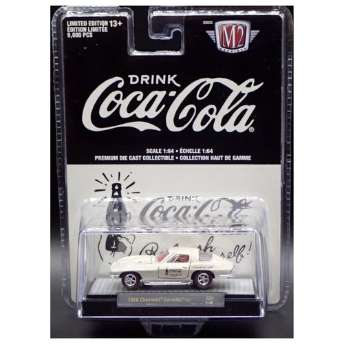 1966 Chevrolet Corvette 427 – White Coca-Cola Livery (Red Rims, Hood Open)