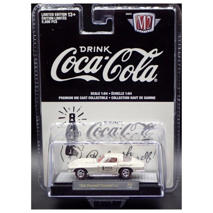 1966 Chevrolet Corvette 427 – White Coca-Cola Livery (Red Rims, Hood Open)