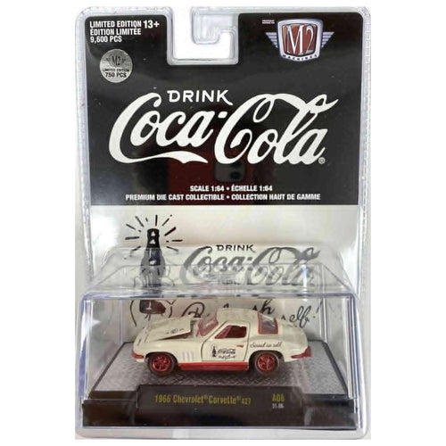 1966 Chevrolet Corvette 427 – White Coca-Cola Livery (Red Rims, Hood Open, Chase)
