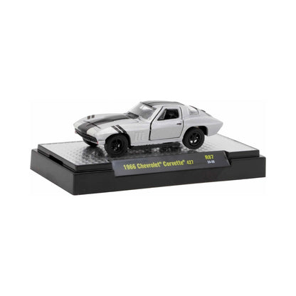 1966 Chevrolet Corvette 427 – White (Black Hood Stripes, Black Rims)