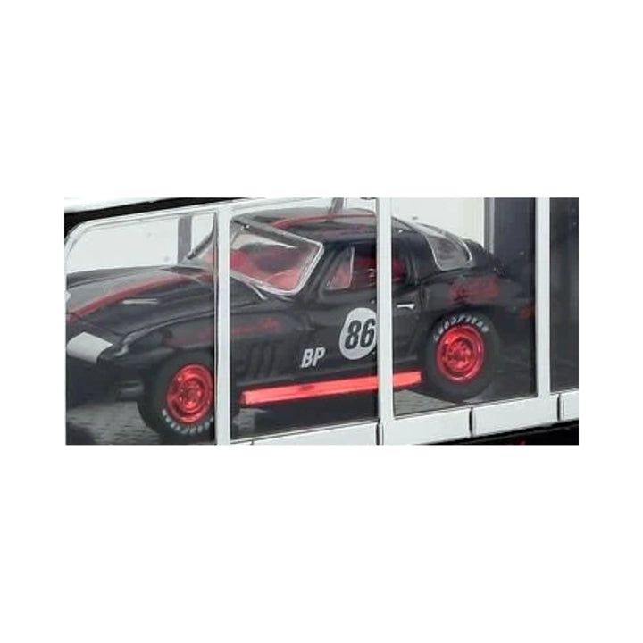 1966 Chevrolet Corvette – Black (Red Rims, #86 Racing Livery, Chase, Coca-Cola Auto-Haulers Set)