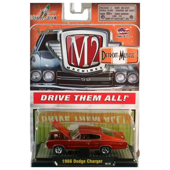 1966 Dodge Charger - Orange (Clamshell Blister, Detroit-Muscle)