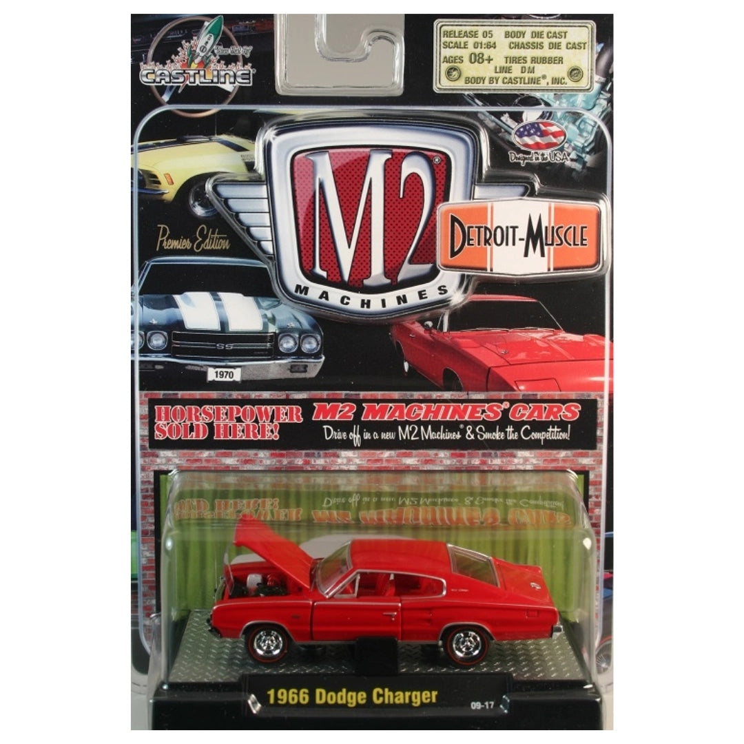 1966 Dodge Charger - Red (Clamshell Blister, Detroit-Muscle)