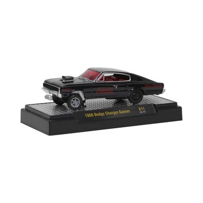 1966 Dodge Charger Gasser - Black (Gray Rims, Silver Chrome Details)