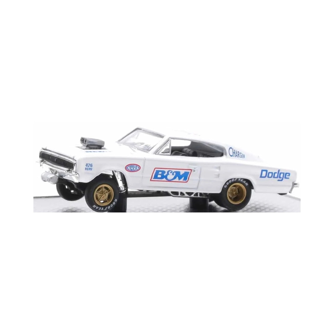 1966 Dodge Charger Gasser - White (B&M Racing / Walmart Auto-Haulers - Set)