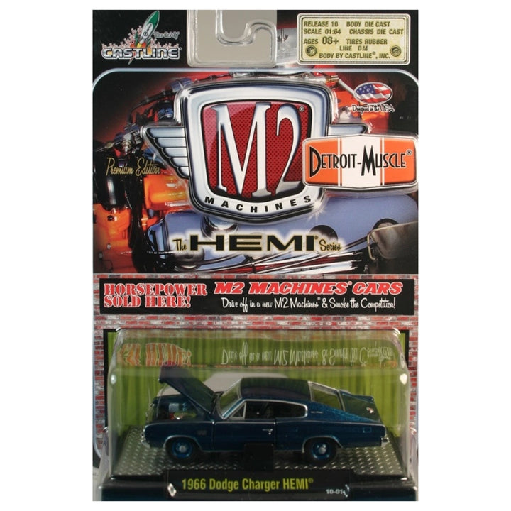 1966 Dodge Charger HEMI - Blue (Clamshell Blister, Detroit-Muscle)