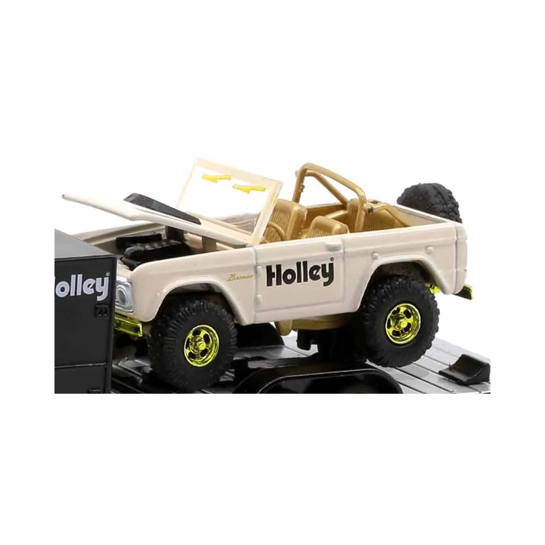 1966 Ford Bronco - Cream (Holley livery, Yellow chrome rims, Open top, Chase)