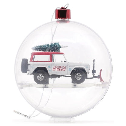 1966 Ford Bronco - White & Red (Coca-Cola Holiday, Christmas tree accessory, AutoZone Exclusive)