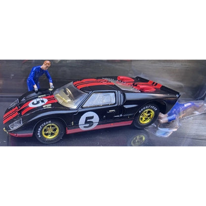 1966 Ford GT40 MK II - Black & Red Racing Livery (Yellow Chrome Rims, Yellow Interior Chase)