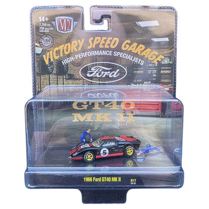 1966 Ford GT40 MK II - Black & Red Racing Livery (Yellow Chrome Rims, Yellow Interior Chase)