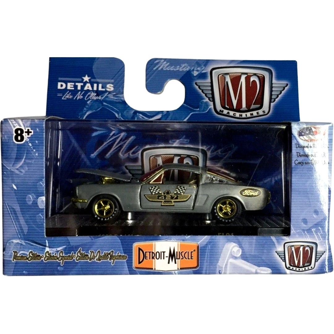 1966 Ford Mustang Fastback 2+2 - White with Gold Chrome (Fun Lines) (Chase)