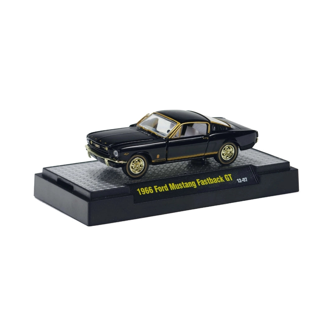 1966 Ford Mustang Fastback GT - Black with Gold Stripes (Box)