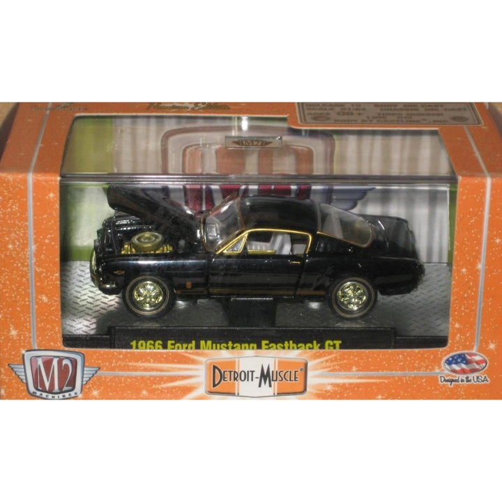 1966 Ford Mustang Fastback GT - Black with Gold Stripes (Box)