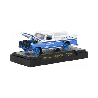 1967 Ford F-100 Custom Cab Truck - White & Blue Goodyear Chase