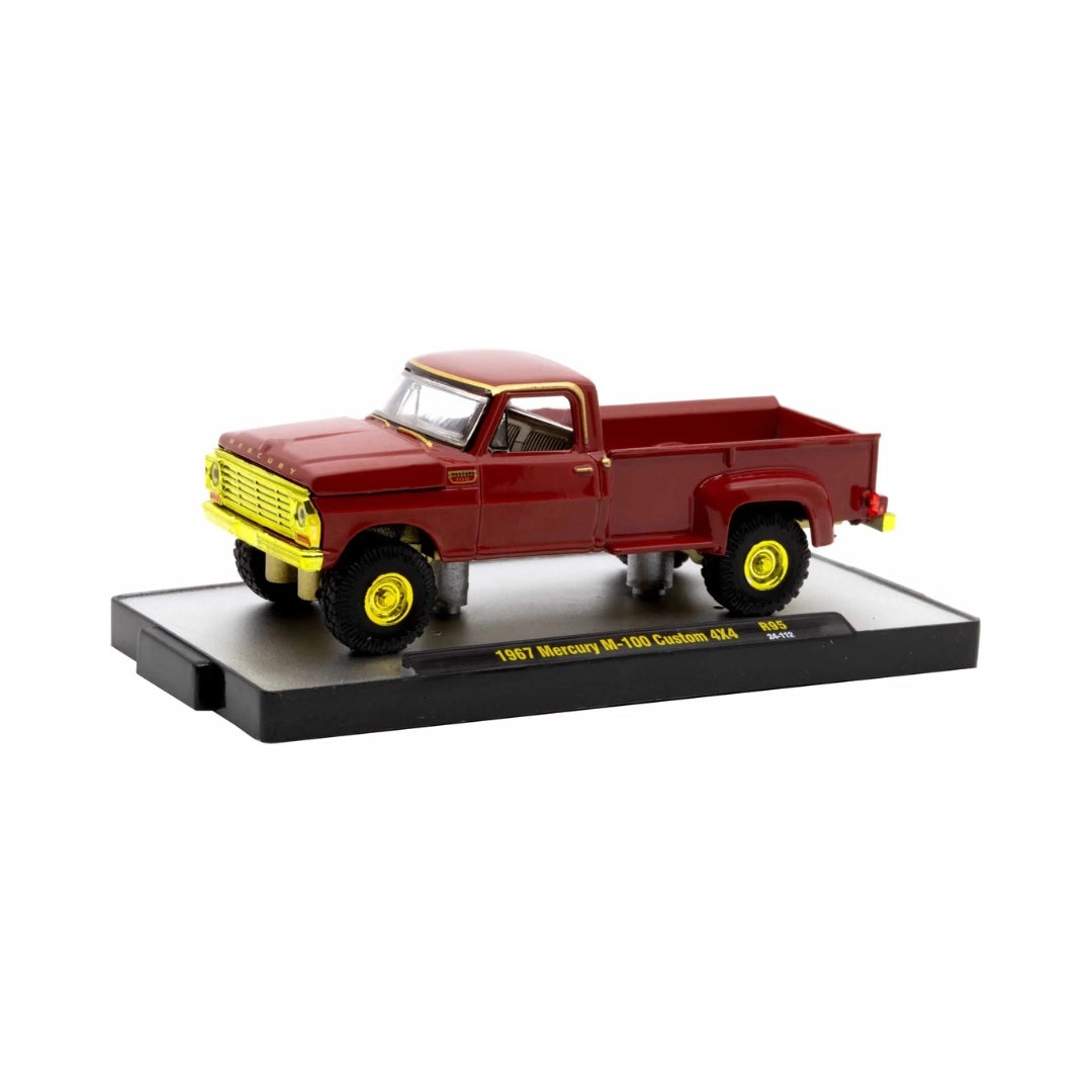 1967 Mercury M-100 Custom 4X4 - Red Chase (Yellow Chrome Rims & Details, Dark Brown Interior)