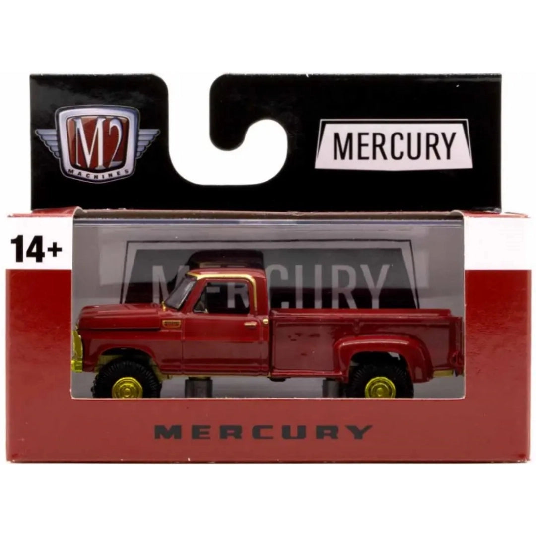 1967 Mercury M-100 Custom 4X4 - Red Chase (Yellow Chrome Rims & Details, Dark Brown Interior)