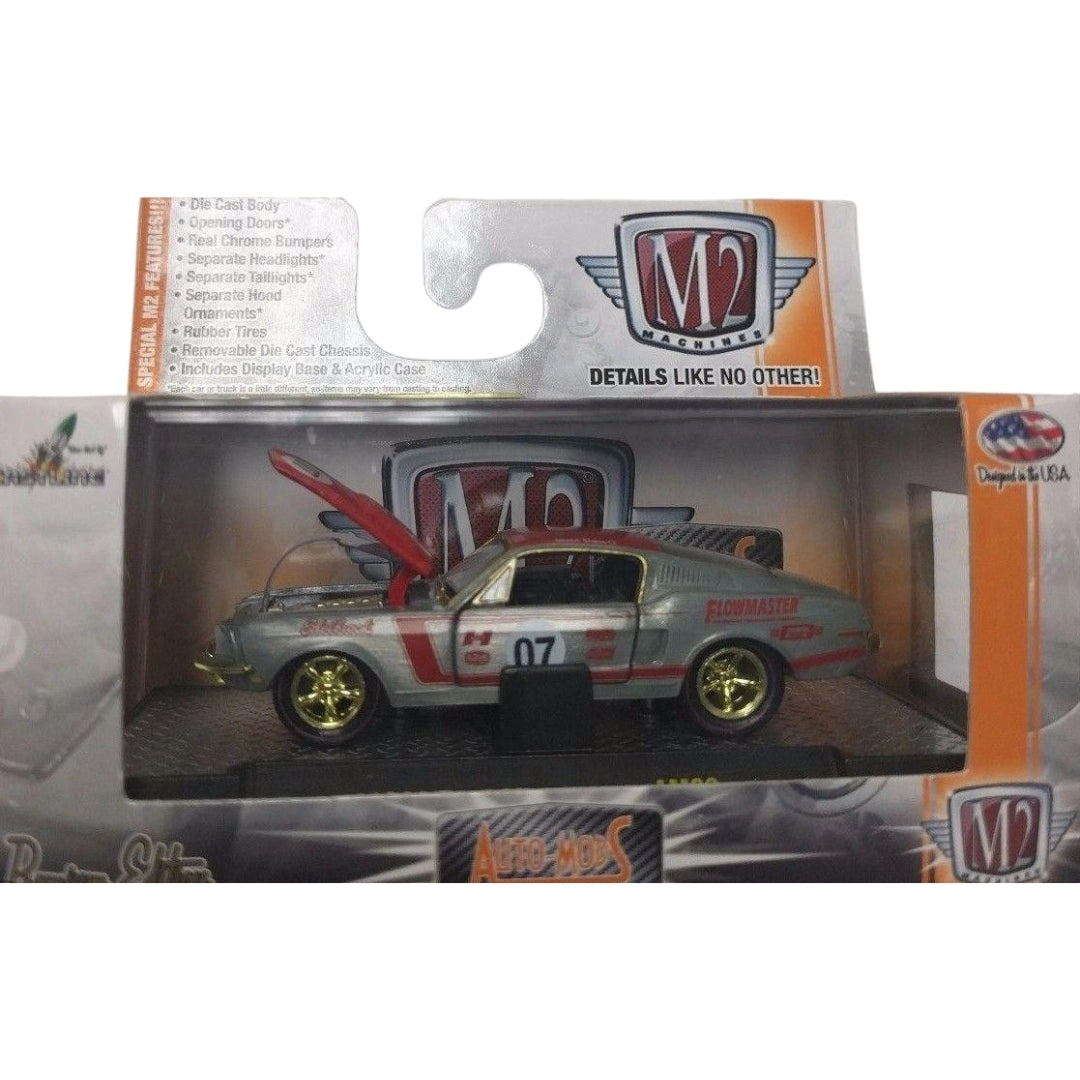 1968 Ford Mustang - Silver/Red (#07, Gold Rims)