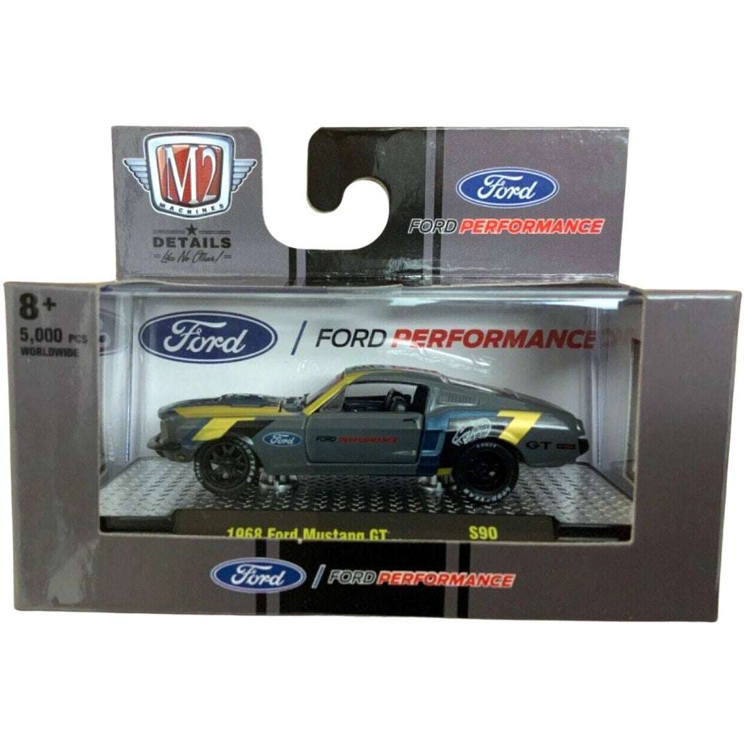 1968 Ford Mustang GT - Black/Yellow (Display Base)