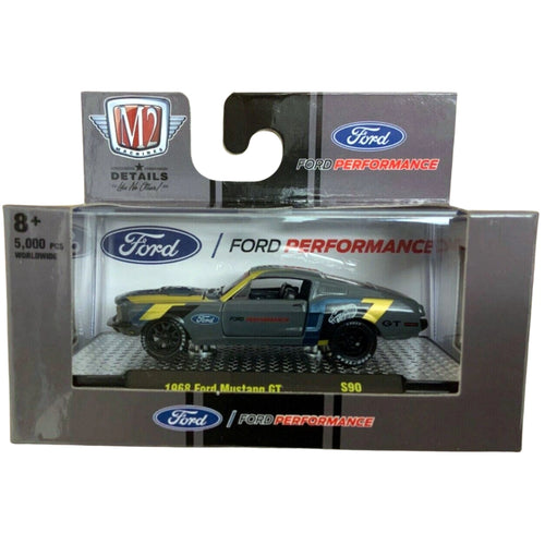 1968 Ford Mustang GT - Black/Yellow (Display Base)