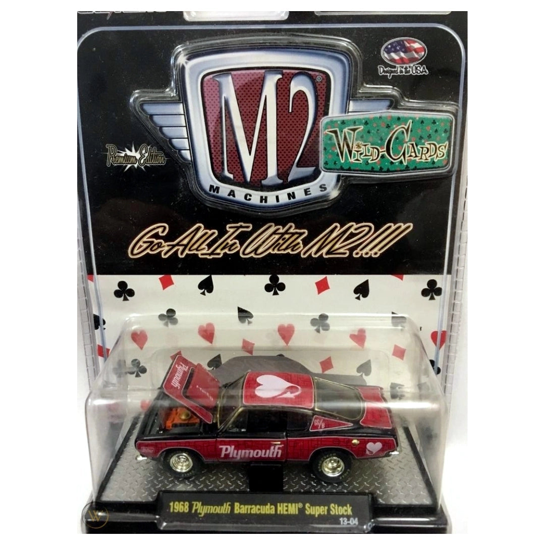 1968 Plymouth Barracuda HEMI Super Stock – Red & Black (Valentine Hearts Livery, Clamshell Blister)