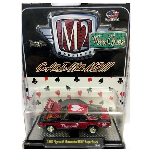 1968 Plymouth Barracuda HEMI Super Stock – Red & Black (Valentine Hearts Livery, Clamshell Blister)