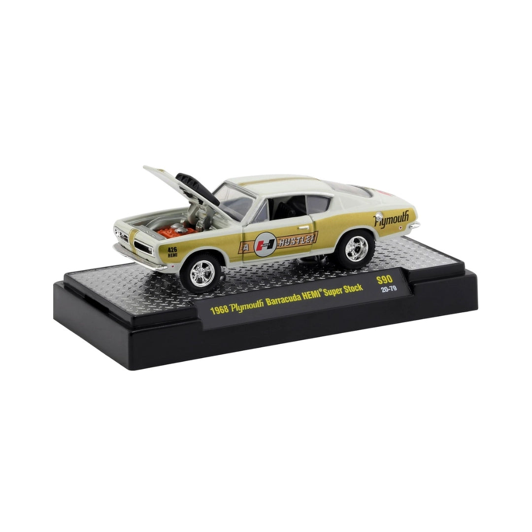 1968 Plymouth Barracuda HEMI Super Stock – White & Gold (Hurst Performance Livery)