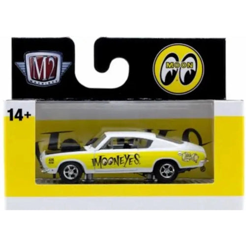 1968 Plymouth Barracuda HEMI Super Stock – White & Yellow (Mooneyes Livery)