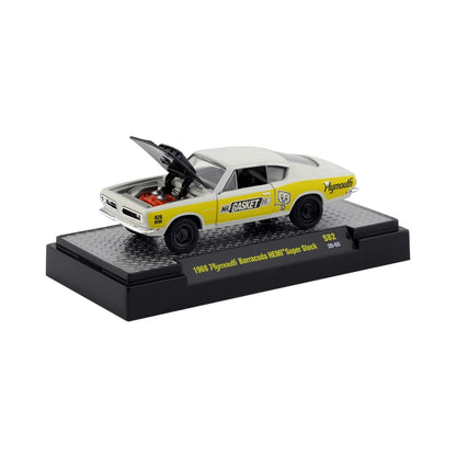 1968 Plymouth Barracuda HEMI Super Stock – White & Yellow (Mr. Gasket Livery)