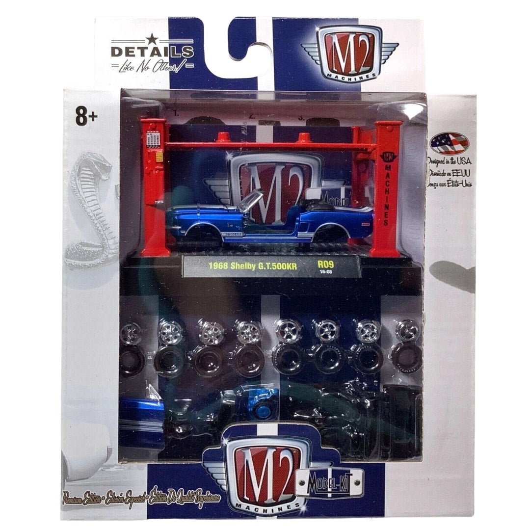 1968 Shelby G.T.500KR - Blue Convertible (Model-Kit Release 09, Premium Range, Garage Lift Set, Tools & Tires Included)