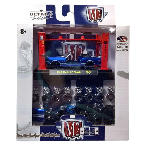 1968 Shelby G.T.500KR - Blue Convertible (Model-Kit Release 09, Premium Range, Garage Lift Set, Tools & Tires Included)