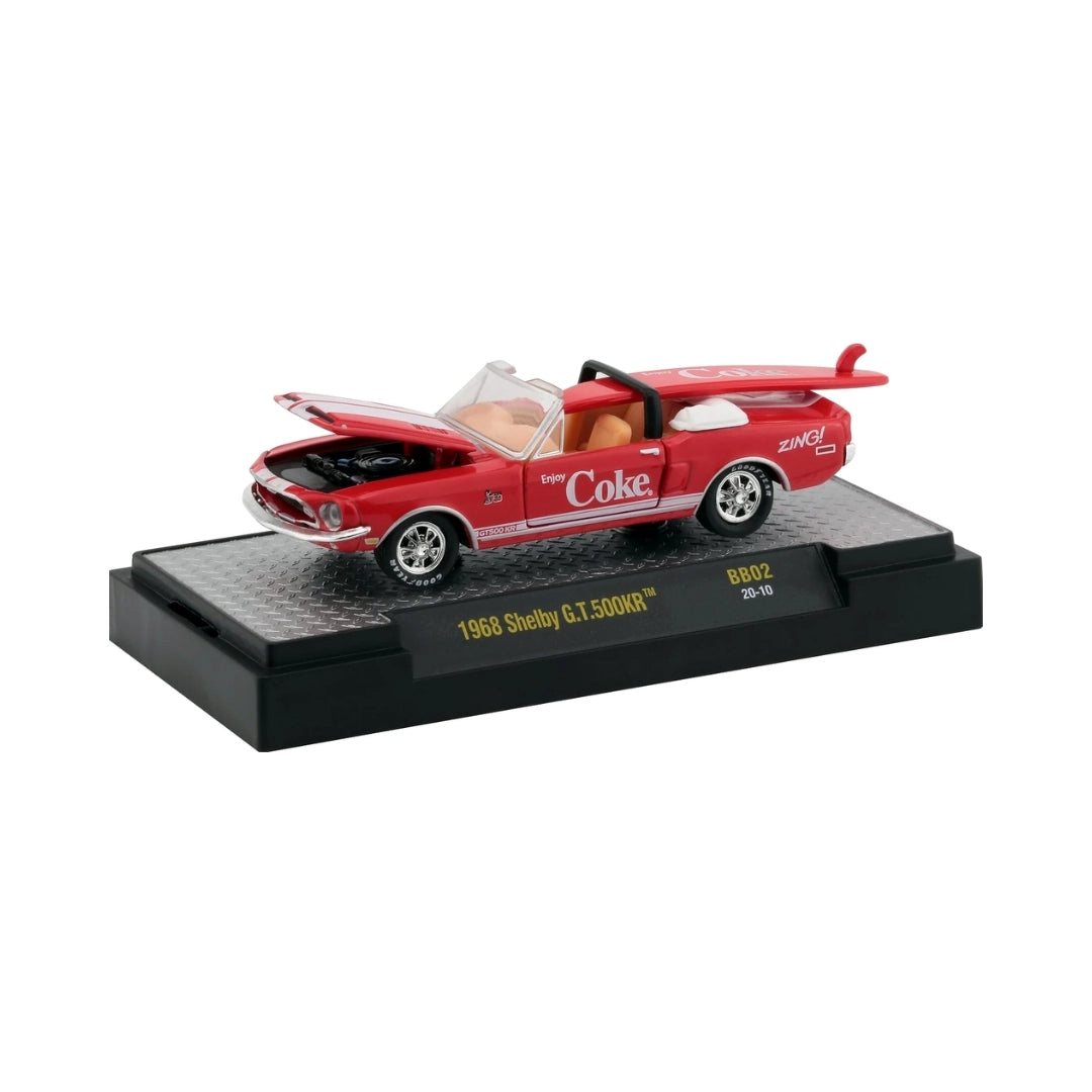 1968 Shelby G.T.500KR - Red & White Convertible (Coca-Cola Series Release BB02, Hood & Trunk Open)