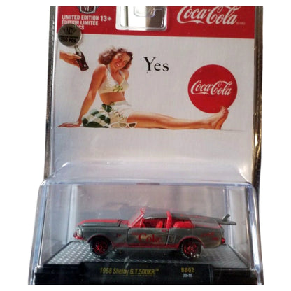 1968 Shelby G.T.500KR - Silver, Red & Black Convertible (Coca-Cola Series Release BB02 Super Chase, Red Rims, Hood & Trunk Open)