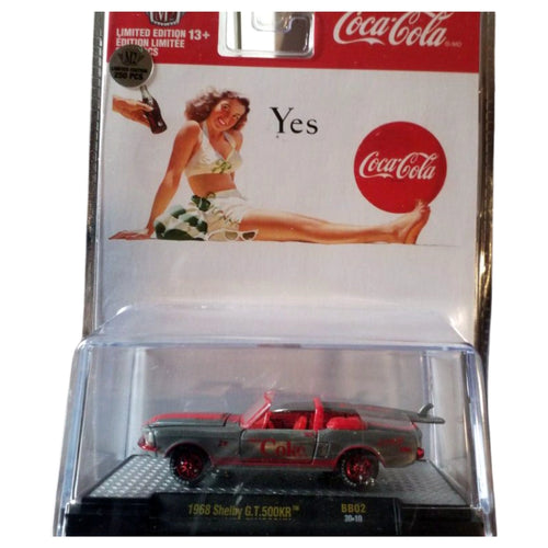 1968 Shelby G.T.500KR - Silver, Red & Black Convertible (Coca-Cola Series Release BB02 Super Chase, Red Rims, Hood & Trunk Open)