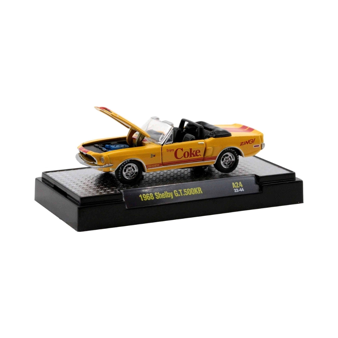 1968 Shelby G.T.500KR - Yellow & Black Convertible (Coca-Cola Series Release A24, Hood Open)