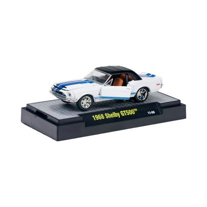 1968 Shelby GT500 - White & Blue Convertible (Detroit Cruisers Series, Box, Hood Open)