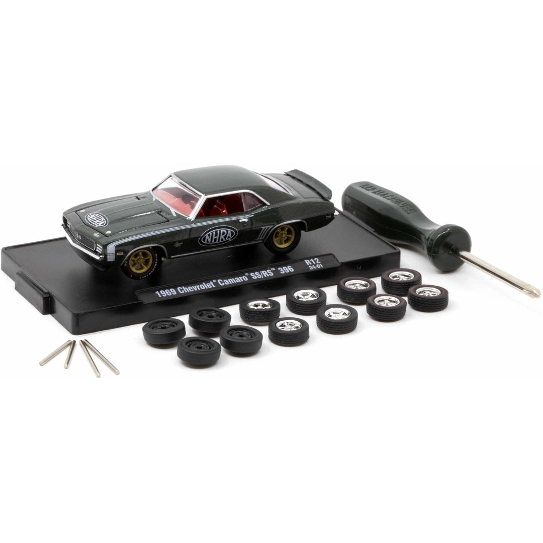 1969 Chevrolet Camaro SS/RS 396 - Dark Green (Gold 5-Spoke Rims, Red Interior, Chase)