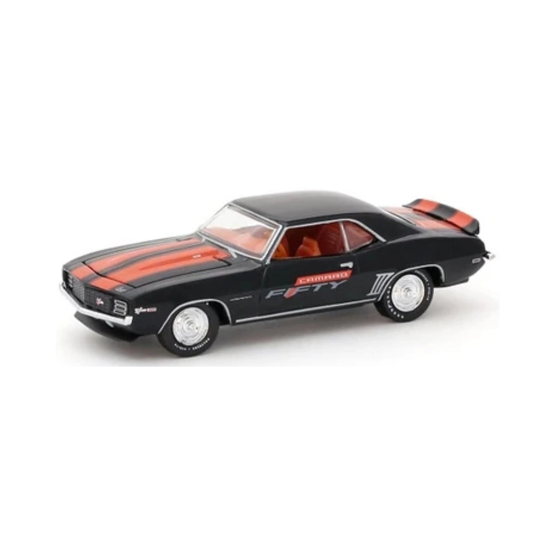 1969 Chevrolet Camaro Z/28 - Black with Orange Stripes (Silver Rims, Orange Interior)