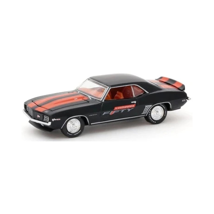 1969 Chevrolet Camaro Z/28 - Black with Orange Stripes (Silver Rims, Orange Interior)