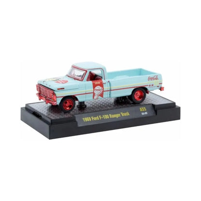 1969 Ford F-100 Ranger 4X4 - Light Blue & Red Chase (Red Chrome Rims & Details, Red Interior)