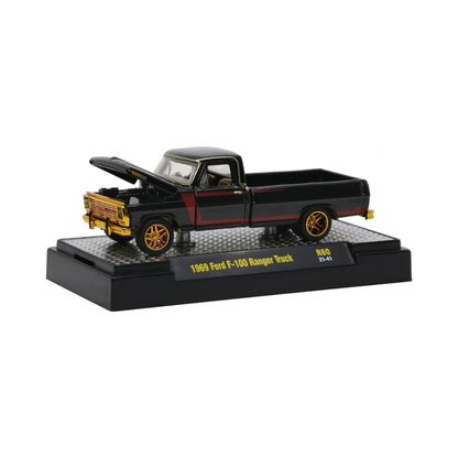 1969 Ford F-100 Ranger Truck - Black Chase (Gold Chrome Rims & Details)
