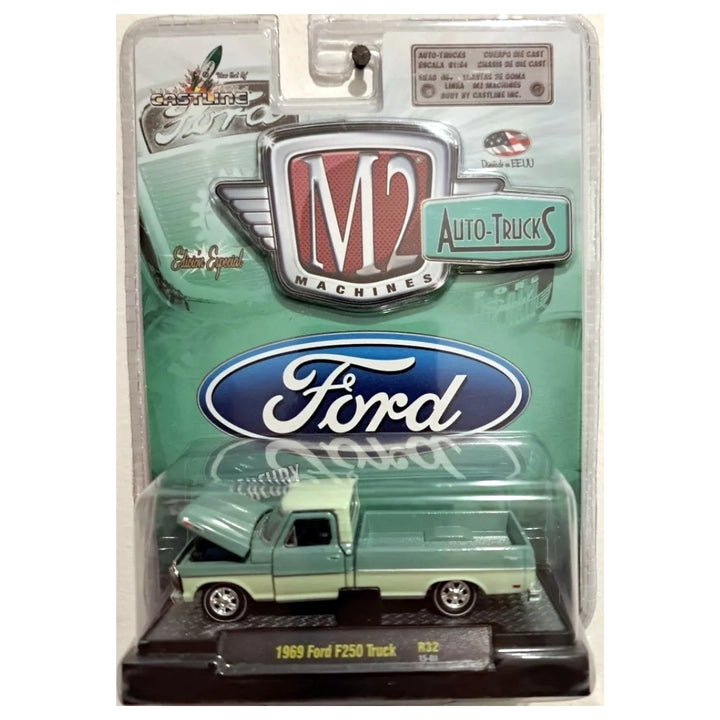 1969 Ford F250 Truck - Mint Green & White (Clamshell Blister)