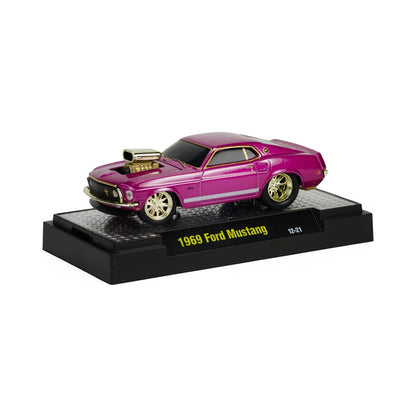 1969 Ford Mustang - Pink, Gold Chrome Details, Gold Motor Block (Box Packaging)