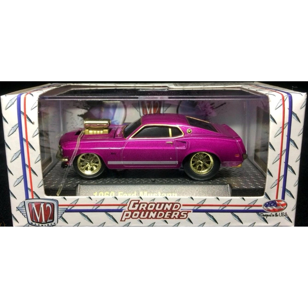 1969 Ford Mustang - Pink, Gold Chrome Details, Gold Motor Block (Box Packaging)